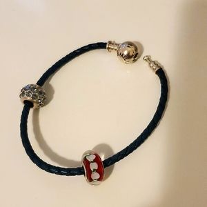 Chamilia Leather Sterling Silver Bracelet